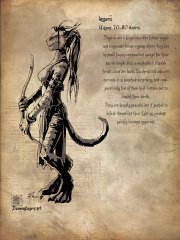 Race - Degarii  Race:  Degarii (more info)   Quick-witted, curious and intelligent, the half-beast degarii race inhabit Caevalonia's temperate forest and jungle regions. Tales of the treasures held within their temples sometimes attract unwanted attention and although as a race degarii are a peaceful people, if they have to defend themselves their fighting prowess becomes apparent.
